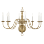 Livex Lighting Williamsburg 8 Light 1 Tier Chandelier Antique Brass