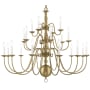 Livex Lighting Williamsburg 21 Light 42" Wide Candle Style Chandelier Antique Brass
