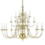 Livex Lighting Williamsburg 21 Light 42" Wide Candle Style Chandelier Polished Brass