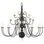 Livex Lighting Williamsburg 21 Light 42" Wide Candle Style Chandelier Black