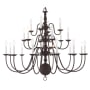 Livex Lighting Williamsburg 21 Light 42" Wide Candle Style Chandelier Bronze
