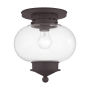 Livex Lighting Harbor 1 Light Semi-Flush Ceiling Fixture Bronze