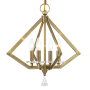 Livex Lighting Diamond 4 Light 18" Wide Chandelier Antique Brass
