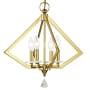 Livex Lighting Diamond 4 Light 18" Wide Chandelier Polished Brass