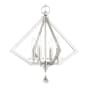 Livex Lighting Diamond 4 Light 18" Wide Chandelier Brushed Nickel