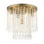 Livex Lighting Elizabeth 5 Light 14" Wide Flush Mount Ceiling Fixture Antique Brass