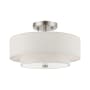 Livex Lighting Meridian 2 Light 13" Wide Flush Mount Drum Ceiling Fixture Brushed Nickel