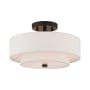 Livex Lighting Meridian 2 Light 13" Wide Flush Mount Drum Ceiling Fixture English Bronze