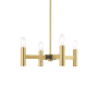 Livex Lighting Copenhagen 4 Light 20" Wide Mini Chandelier Satin Brass