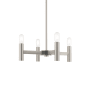 Livex Lighting Copenhagen 4 Light 20" Wide Mini Chandelier Brushed Nickel
