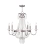 Livex Lighting Valentina 6 Light 1 Tier Chandelier Brushed Nickel