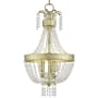Livex Lighting Valentina 3 Light Foyer Pendant Hand Applied Winter Gold