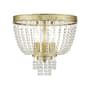 Livex Lighting Valentina 3 Light Flush Mount Ceiling Fixture Hand Applied Winter Gold