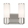 Livex Lighting 2 Light Vanity Light with Hand-Blown Glass Shades Polished Nickel