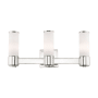 Livex Lighting Weston 3 Light Vanity Light with Hand-Blown Glass Shades Polished Nickel