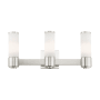 Livex Lighting Weston 3 Light Vanity Light with Hand-Blown Glass Shades Brushed Nickel
