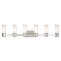 Livex Lighting Weston 6 Light Vanity Light with Hand-Blown Glass Shades Polished Nickel