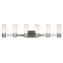 Livex Lighting Weston 6 Light Vanity Light with Hand-Blown Glass Shades Brushed Nickel