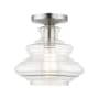 Livex Lighting Everett 9" Wide Semi-Flush Ceiling Fixture Brushed Nickel / Chrome