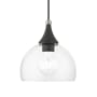 Livex Lighting Glendon 8" Wide Mini Pendant Black / Brushed Nickel