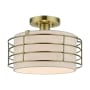 Livex Lighting Blanchard 12" Wide Semi-Flush Drum Ceiling Fixture Antique Brass