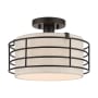 Livex Lighting Blanchard 12" Wide Semi-Flush Drum Ceiling Fixture English Bronze