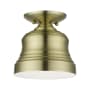 Livex Lighting Endicott 7" Wide Semi-Flush Ceiling Fixture Antique Brass