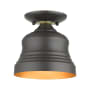 Livex Lighting Endicott 7" Wide Semi-Flush Ceiling Fixture Bronze / Antique Brass