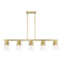 Livex Lighting Bennington 5 Light 5" Wide Linear Pendant Natural Brass