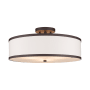 Livex Lighting Park Ridge 3 Light 18" Wide Semi Flush Drum Ceiling Fixture Bronze
