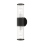Livex Lighting Atlantic 2 Light 5" Tall Wall Sconce Textured Black / Antique Silver