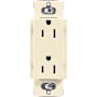 Lutron Claro 15A Duplex Receptacle, Decorator-Style Outlet Almond