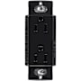 Lutron Claro 15A Duplex Receptacle, Decorator-Style Outlet Black