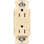 Lutron Claro 15A Duplex Receptacle, Decorator-Style Outlet Ivory