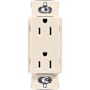 Lutron Claro 15 Ampere 125 Volt Designer Two Outlet Duplex Receptacle Light Almond