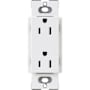 Lutron Claro 15A Duplex Receptacle, Decorator-Style Outlet White