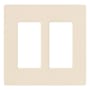 Lutron Claro Two Gang Designer Wall Plate Light Almond