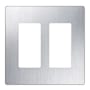Lutron Claro Two Gang Designer Wall Plate Stainless Steel