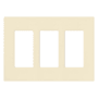 Lutron Claro Three Gang Designer Wall Plate Almond
