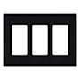 Lutron Claro Three Gang Designer Wall Plate Black