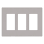 Lutron Claro Three Gang Designer Wall Plate Gray