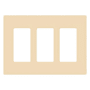 Lutron Claro Three Gang Designer Wall Plate Ivory