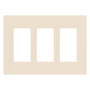 Lutron Claro Three Gang Designer Wall Plate Light Almond