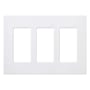 Lutron Claro Three Gang Designer Wall Plate White