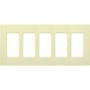 Lutron Claro Five Gang Designer Wall Plate Almond