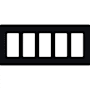 Lutron Claro Five Gang Designer Wall Plate Black