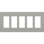 Lutron Claro Five Gang Designer Wall Plate Gray