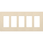Lutron Claro Five Gang Designer Wall Plate Light Almond