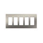 Lutron Claro Five Gang Designer Wall Plate Stainless Steel
