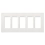 Lutron Claro Five Gang Designer Wall Plate White